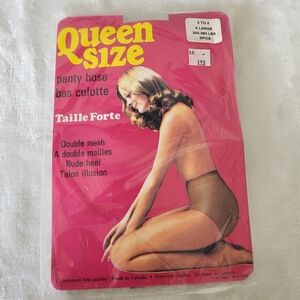 Vintage Queen Size Pantyhose. Size XL. Brown/Spice